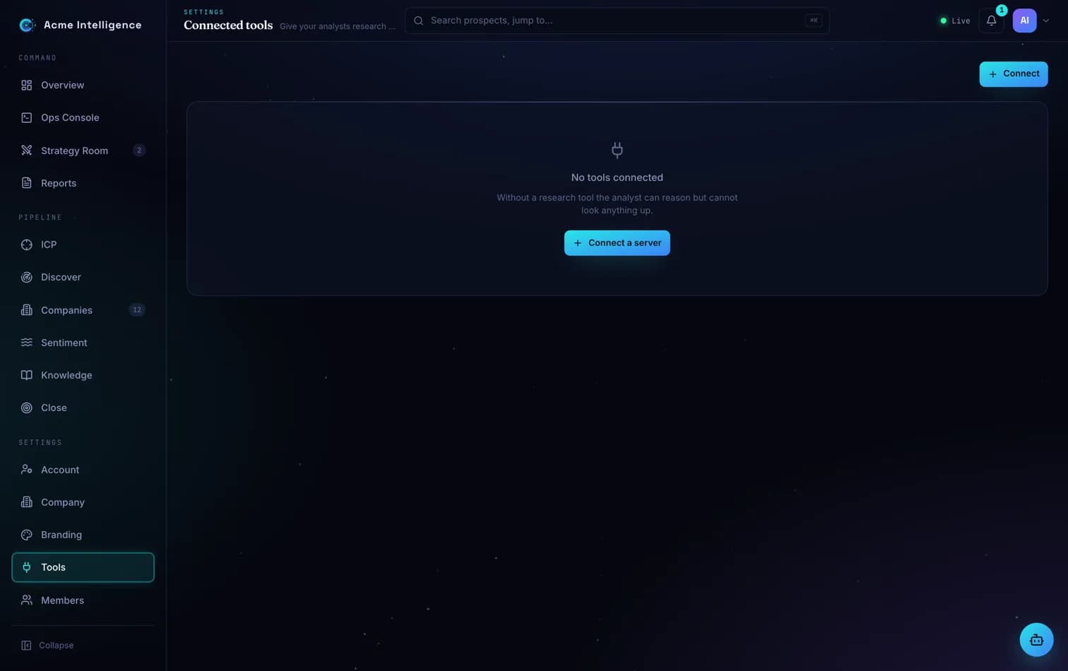 Tools settings